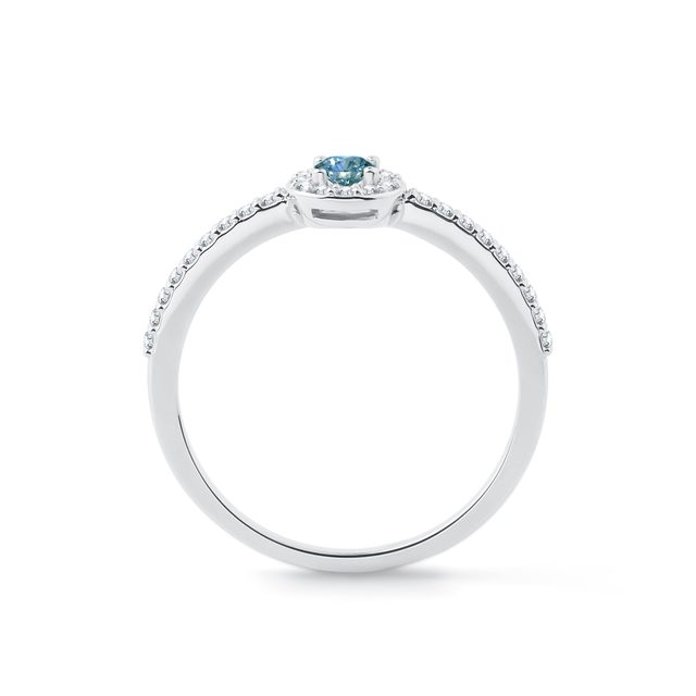 BAGUE DE FIANÇAILLES AVEC DIAMANT BLEU - BAGUES DE FIANÇAILLES AVEC DIAMANTS DE COULEUR - 