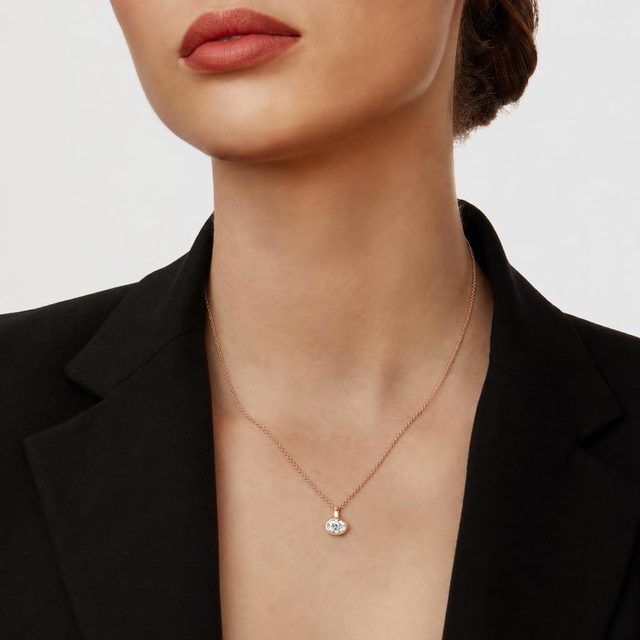 SCHMUCKSET MIT OVALEN DIAMANTEN IN ROSÉGOLD - SCHMUCK SETS DIAMANT - 