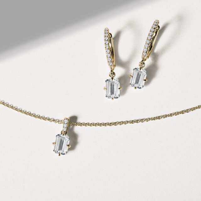 GELBGOLDENE OHRRINGE MIT LABOR-DIAMANTEN IM SMARAGDSCHLIFF - OHRRINGE DIAMANT - 