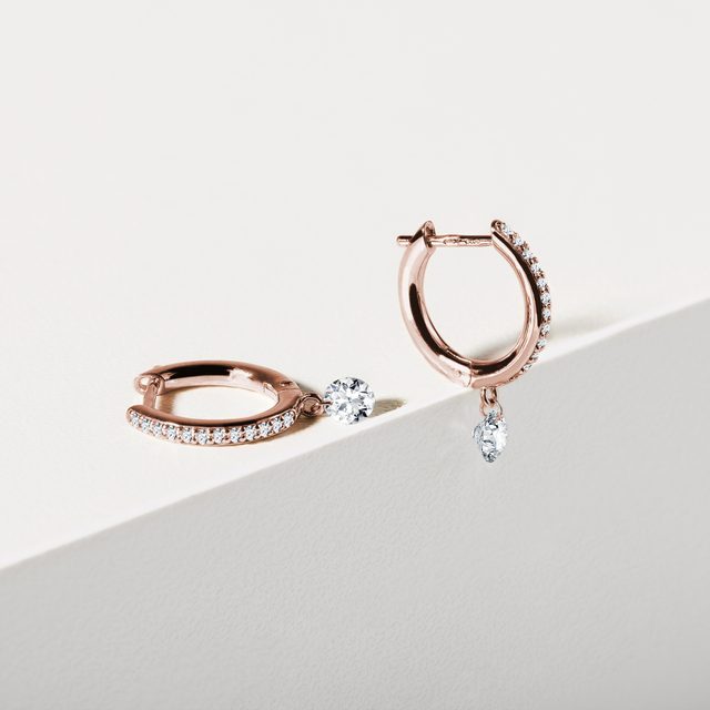 OHRRINGE MIT IM LABOR GEZÜCHTETEM DIAMANTEN IN ROSÉGOLD - OHRRINGE DIAMANT - 