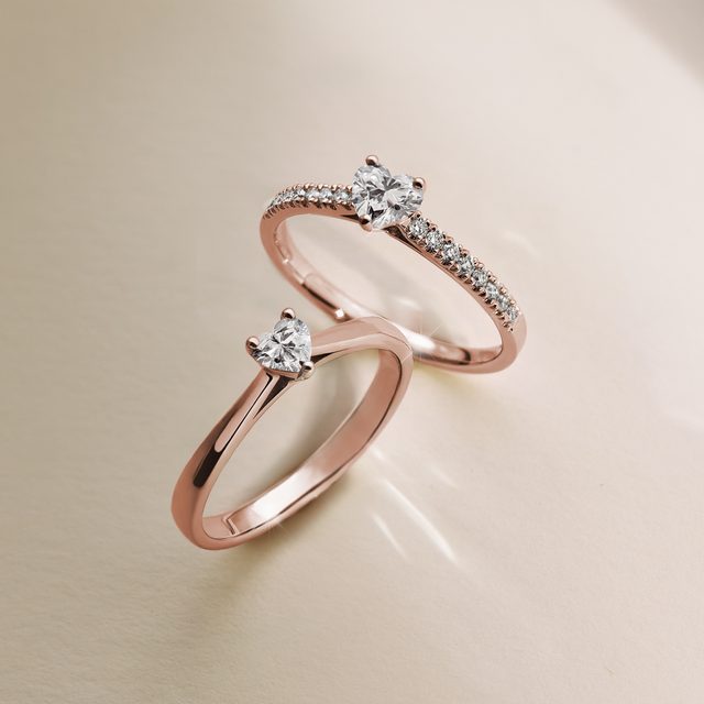 DIAMANTRING MIT HERZFORM IN ROSÉGOLD - VERLOBUNGSRINGE DIAMANTEN - 