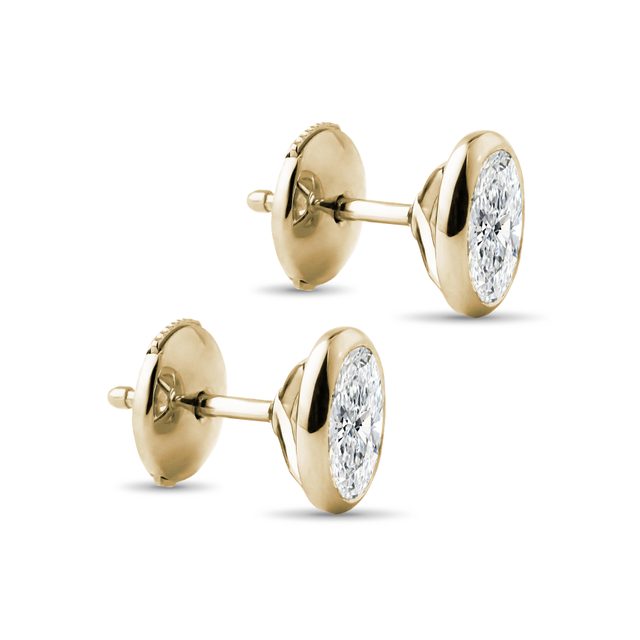 OHRRINGE MIT OVALEN LABOR-DIAMANTEN IN GELBGOLD - OHRSTECKER DIAMANT - 