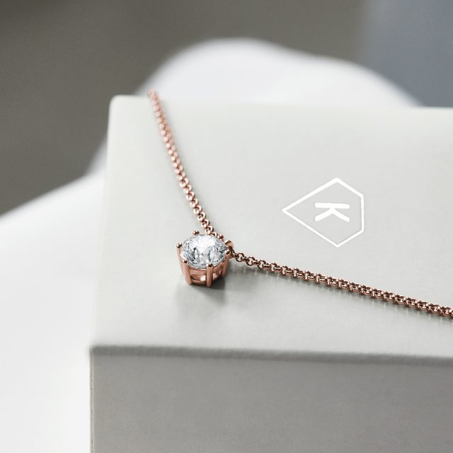 HALSKETTE MIT 1 CT LABORDIAMANT IN ROSÉGOLD - KETTEN MIT DIAMANTEN - 