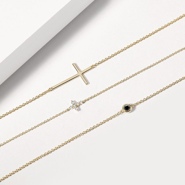 BRACELET EN OR JAUNE AVEC DIAMANT NOIR - BRACELETS AVEC DIAMANTS - 