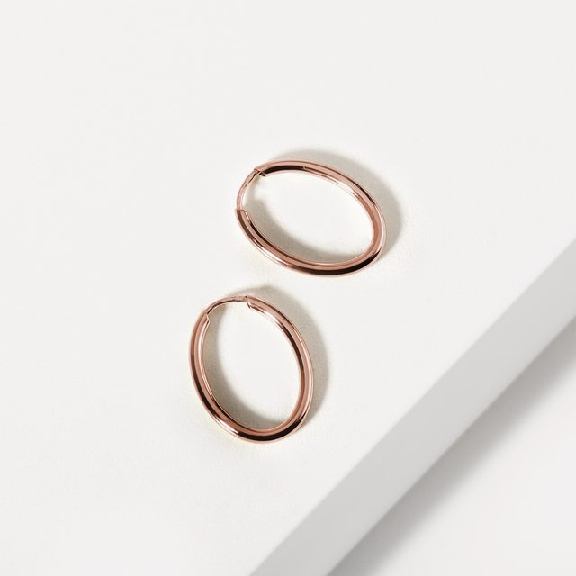 BOUCLES D'OREILLES CRÉOLES MODERNES EN OR ROSE - BOUCLES D'OREILLES EN OR ROSE - 