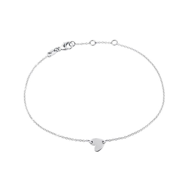14KT WEISSGOLD HERZARMBAND - ARMBÄNDER AUS WEISSGOLD - 