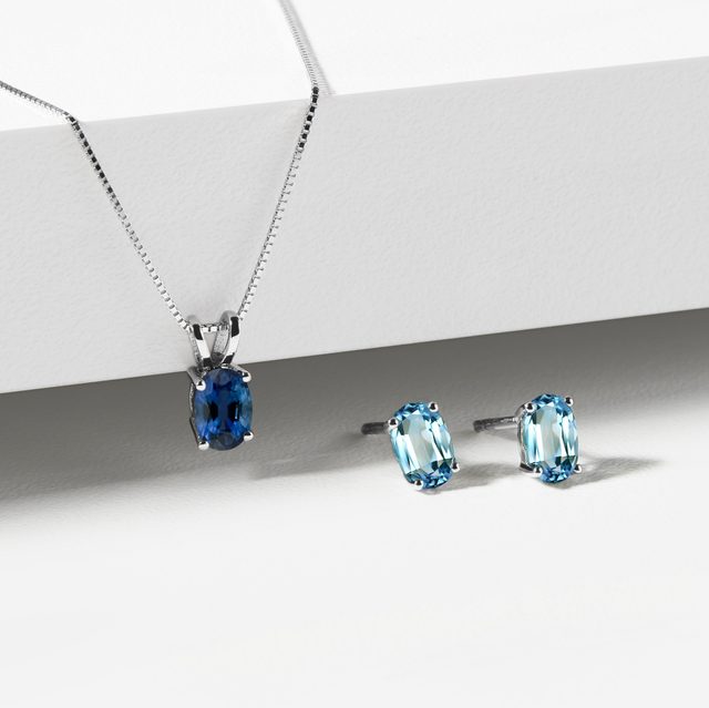 COLLIER OR BLANC AVEC SAPHIR - COLLIERS AVEC SAPHIR - 