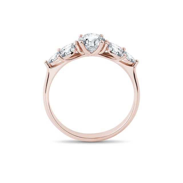 BAGUE SERTIE DE DIAMANTS EN OR ROSE - BAGUES DE FIANÇAILLES EN DIAMANT - 