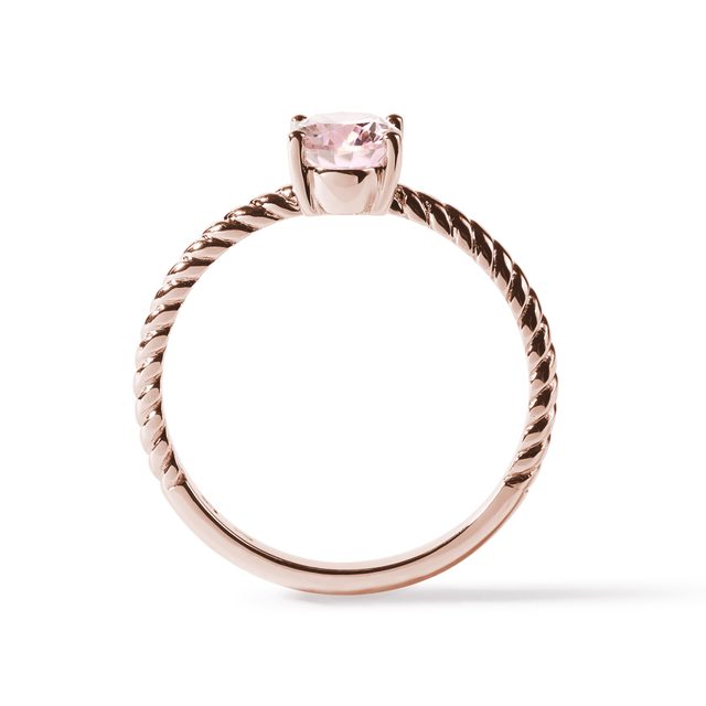PRSTEN S MORGANITEM V RŮŽOVÉM ZLATĚ - PRSTENY S MORGANITEM - 