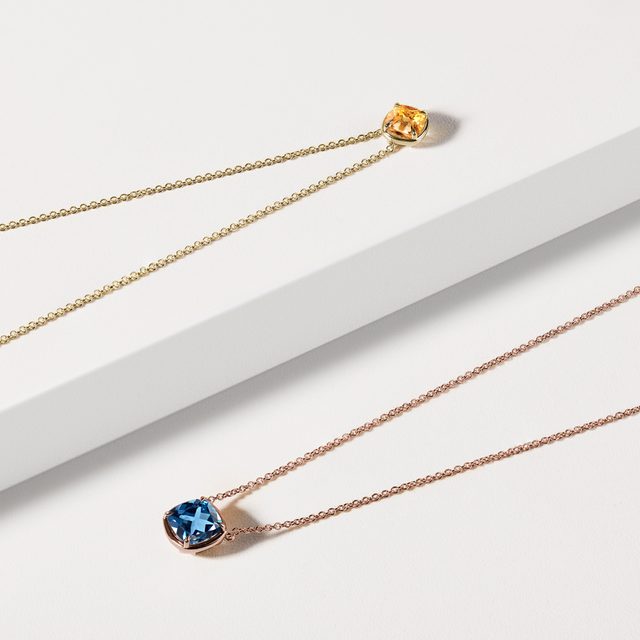 COLLIER FORGÉ EN OR JAUNE AVEC CITRINE - COLLIERS AVEC CITRINE - 