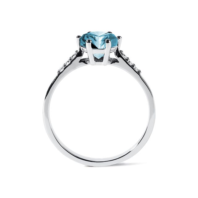 TOPAZ AND DIAMOND GOLD RING - TOPAZ RINGS - 