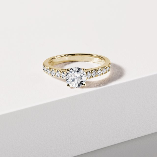 DIAMOND ENGAGEMENT RING IN 14K YELLOW GOLD - RINGS WITH LAB-GROWN DIAMONDS - 