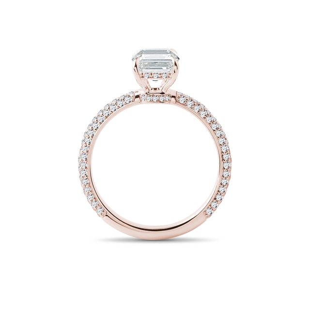 DELUXE ROSE GOLD RADIANT CUT DIAMOND RING - RINGS WITH LAB-GROWN DIAMONDS - 