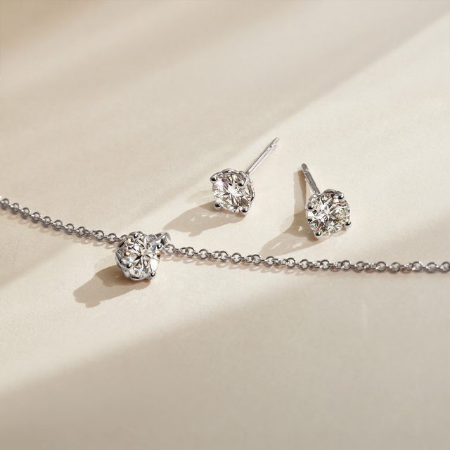 HALF CARAT LAB GROWN DIAMOND WHITE GOLD NECKLACE - DIAMOND JEWELRY - 