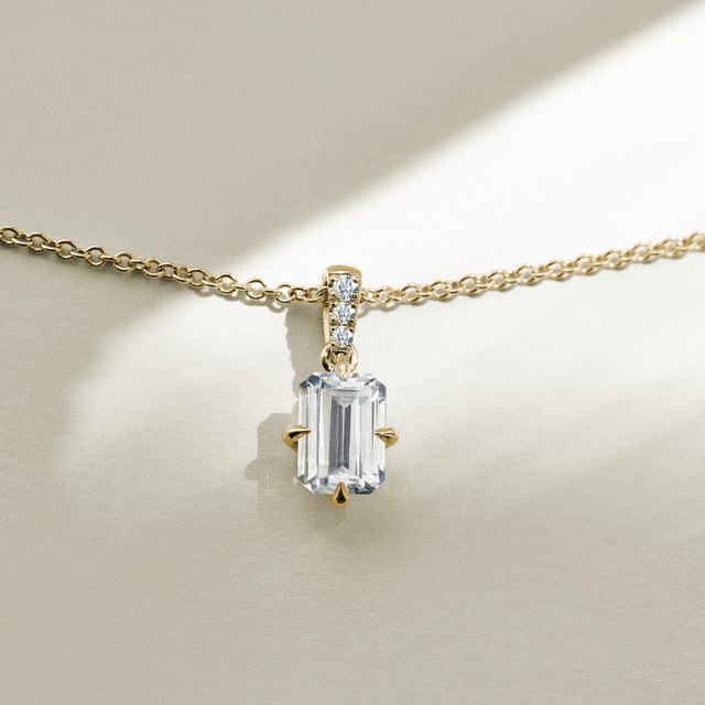 LUXURIÖSE HALSKETTE MIT 1 CT LABOR-DIAMANT IN GELBGOLD - KETTEN MIT DIAMANTEN - 