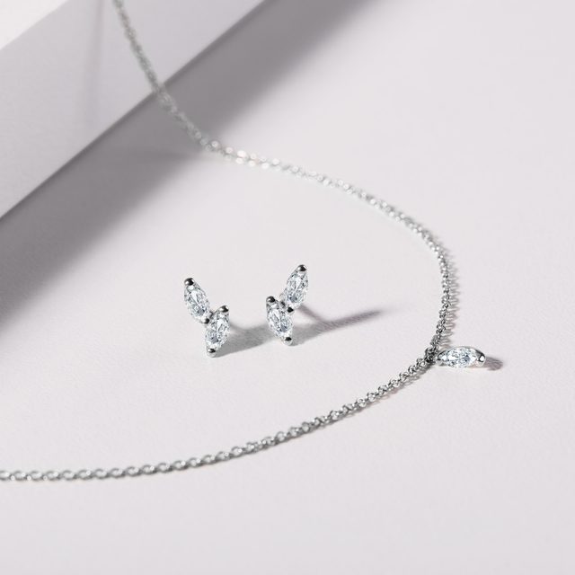DIAMOND NECKLACE IN 14K WHITE GOLD - DIAMOND NECKLACES - 