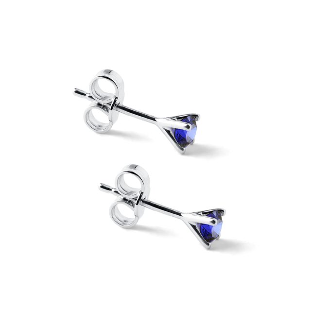 SAPHIR OHRSTECKER IN WEISSGOLD - OHRRINGE MIT SAPHIR - 