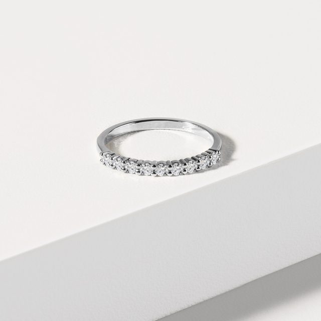 BRYLANTOWY PIERŚCIONEK Z OBRĄCZKĄ Z BIAŁEGO ZŁOTA - DAMSKIE OBRĄCZKI - 