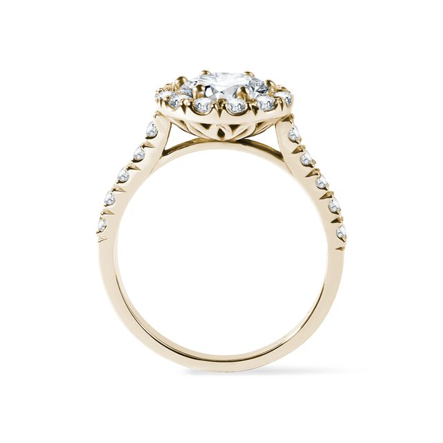DIAMOND HALO RING IN 14K YELLOW GOLD - RINGS WITH LAB-GROWN DIAMONDS - 