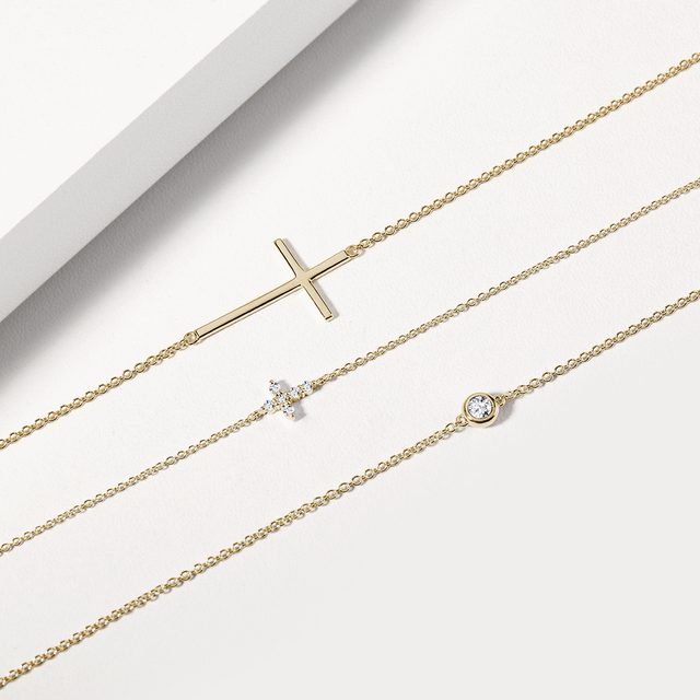 ZLATÝ NÁRAMEK KŘÍŽEK - ZLATÉ NÁRAMKY - 