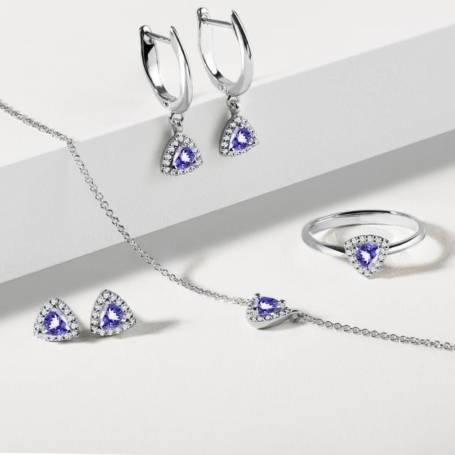 OHRRINGE MIT TANSANITEN UND DIAMANTEN AUS WEISSGOLD - OHRRINGE TANSANIT - 