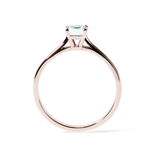 PRINCESS CUT DIAMOND RING IN ROSE GOLD - DIAMOND ENGAGEMENT RINGS - 