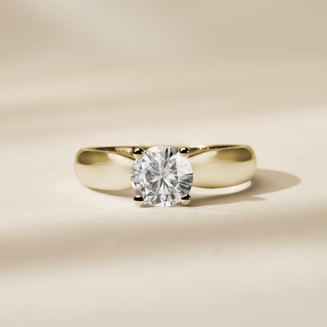 VERLOBUNGSRING MIT 1,0 CT LABORDIAMANT IN GELBGOLD - RINGE MIT LAB GROWN DIAMANTEN - 