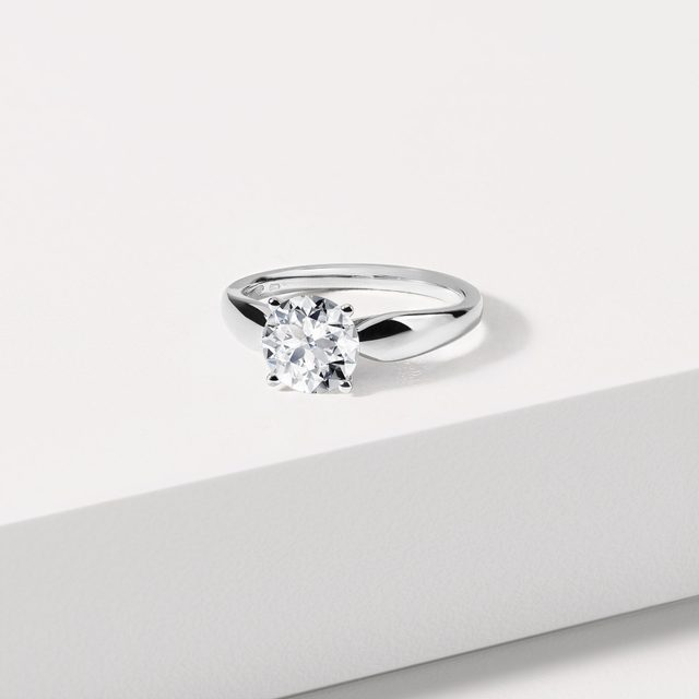 BAGUE DE FIANÇAILLES AVEC DIAMANT DE LABORATOIRE DE 1,50 CT EN OR BLANC - BAGUES AVEC DIAMANTS DE SYNTHÈSE - 