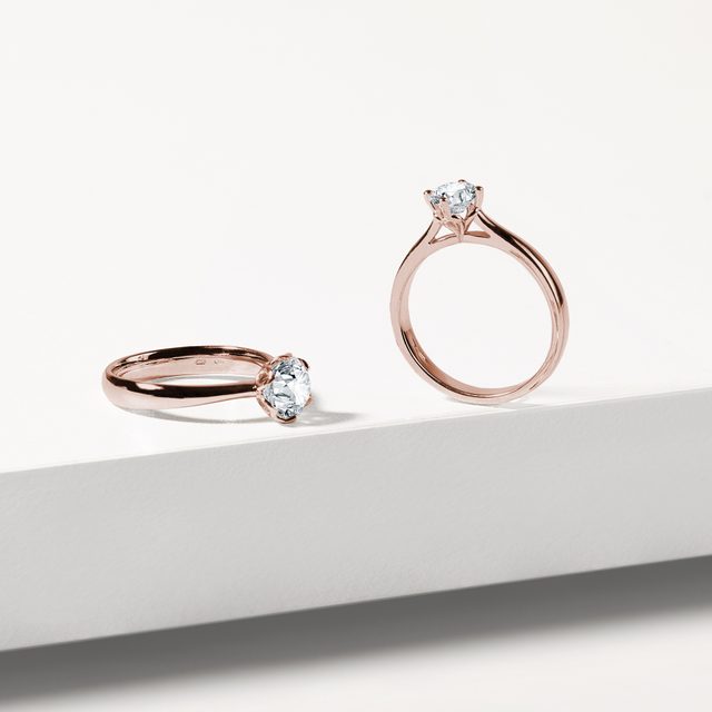 ENGAGEMENT RING WITH 0.5 CT DIAMOND IN ROSE GOLD - RINGS WITH LAB-GROWN DIAMONDS - 