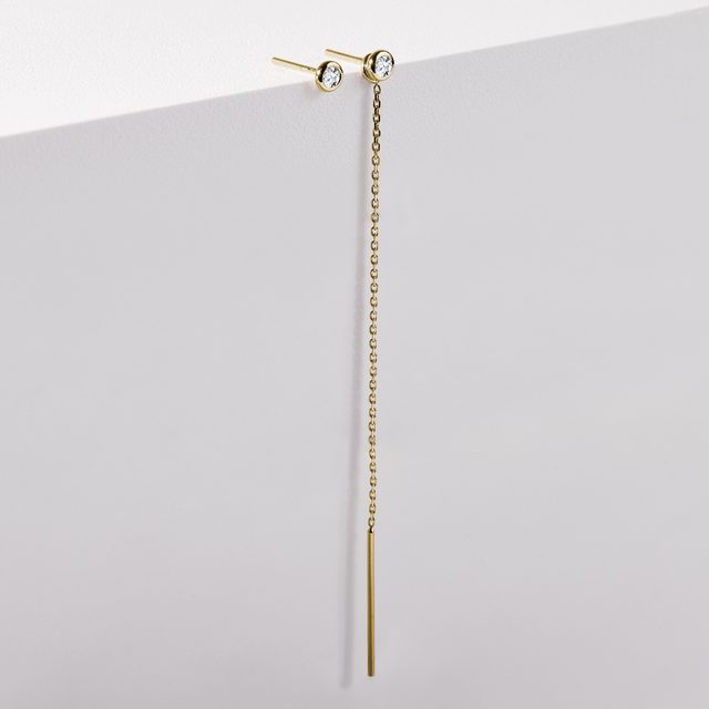 LÜNETTE OHRRINGE AUS GELBGOLD - OHRRINGE DIAMANT - 