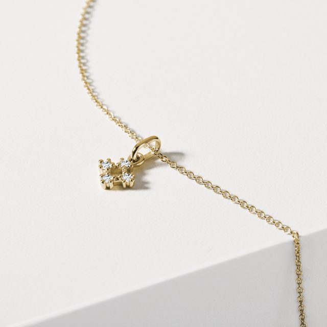 SCHNEEFLOCKENANHÄNGER FÜR KINDER MIT DIAMANTEN IN GELBGOLD - KINDER ANHÄNGER - 