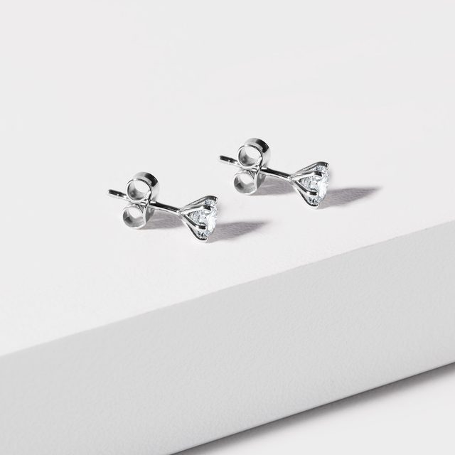 4 MM DIAMOND STUDS IN WHITE GOLD - DIAMOND STUD EARRINGS - 