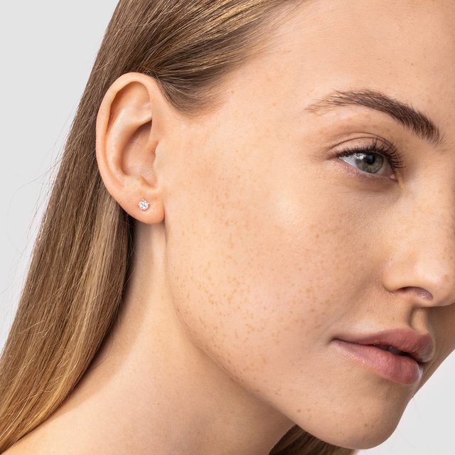 ROUND MORGANITE EARRINGS IN ROSE GOLD - MORGANITE EARRINGS - 