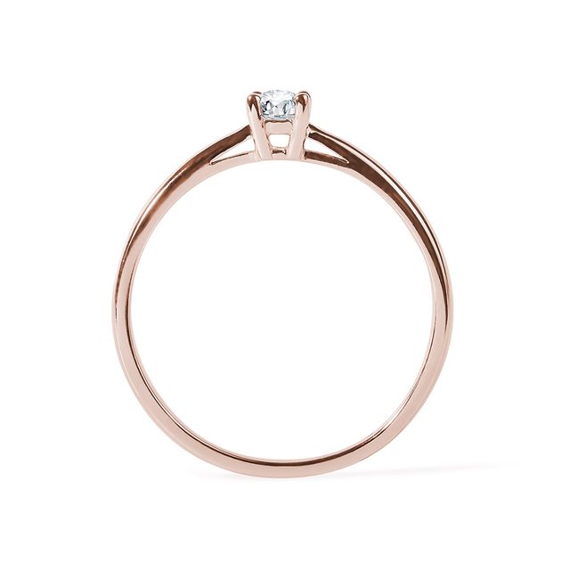 BAGUE DE FIANÇAILLES MINIMALISTE EN OR ROSE - TAILLE BRILLANT - 