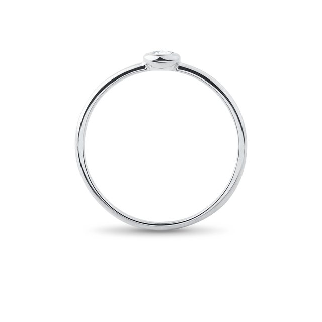 RING BEZEL MIT DIAMANT AUS WEISSGOLD - VERLOBUNGSRINGE MIT BRILLANT - 