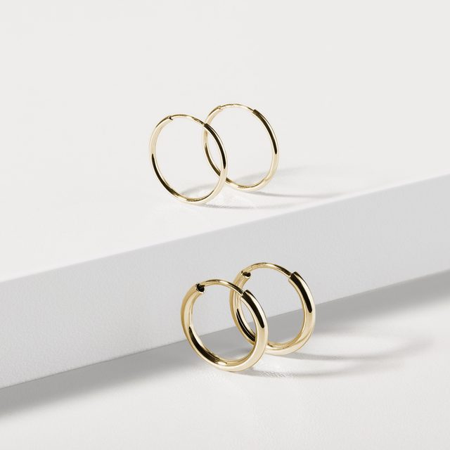 GOLDENE CREOLEN MIT EINEM DURCHMESSER VON 16 MM - OHRRINGE GELBGOLD - 