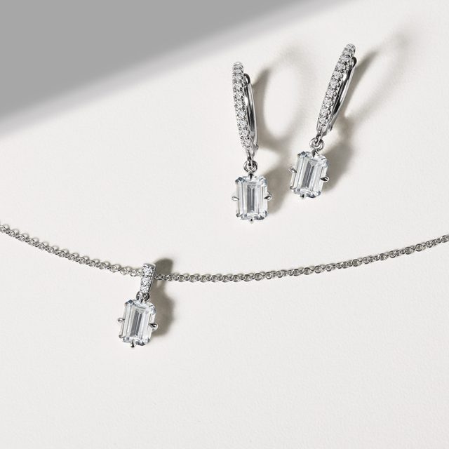 DIAMANTSET AUS OHRRINGEN UND HALSKETTE IN WEISSGOLD - SCHMUCK-SETS - 