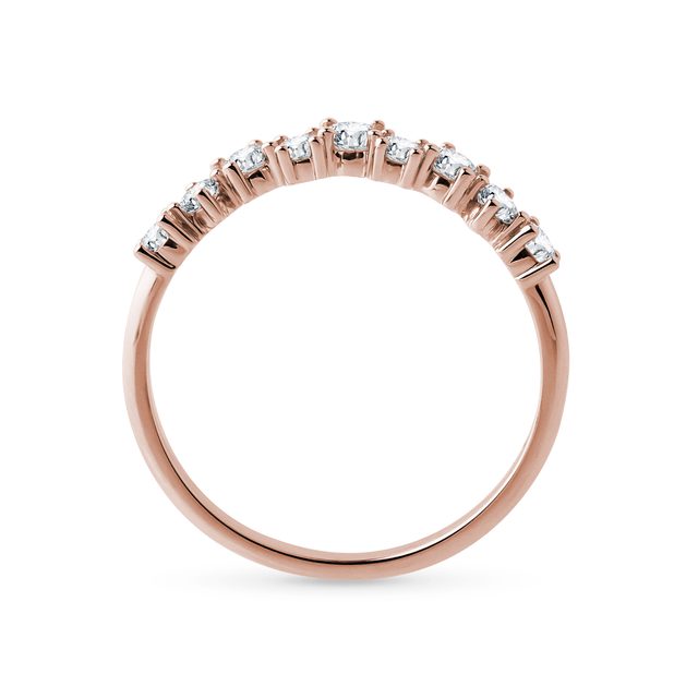 BAGUE DIAMANT EN OR ROSE - ALLIANCES DE MARIAGE FEMMES - 