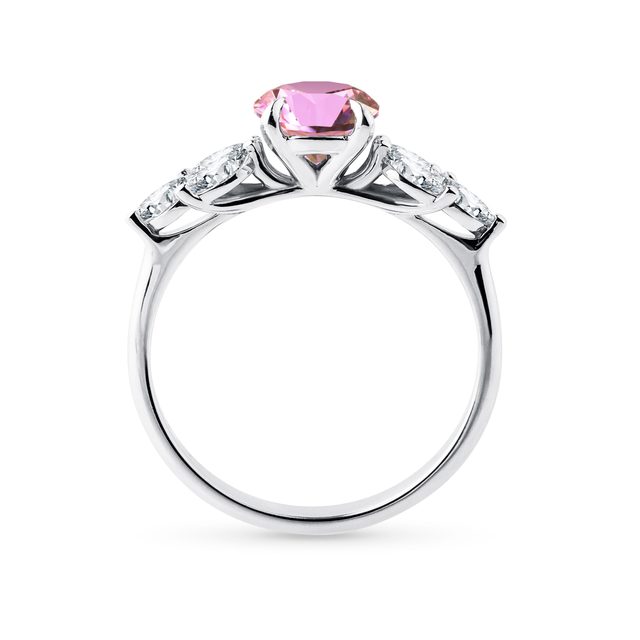 1CT LAB GROWN PINK DIAMOND RING IN WHITE GOLD - RINGS WITH LAB-GROWN DIAMONDS - 