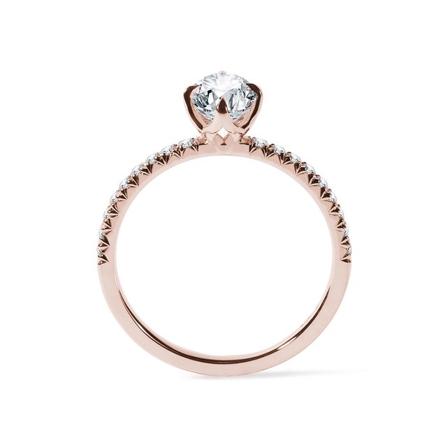 RING AUS ROSÉGOLD MIT DIAMANT IM OVALSCHLIFF - RINGE MIT LAB GROWN DIAMANTEN - 