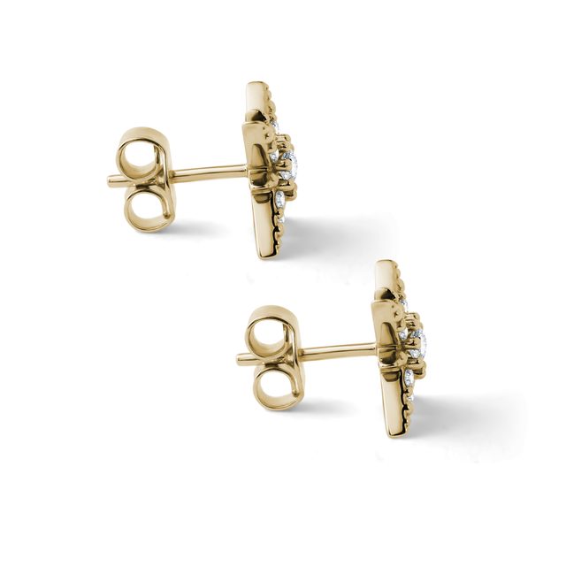 DIAMANTOHRRINGE IN POLARSTERNFORM AUS GELBGOLD - OHRRINGE DIAMANT - 