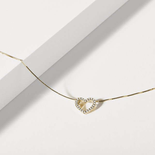 HALSKETTE IN FORM EINES DIAMANTENHERZENS - KETTEN MIT DIAMANTEN - 