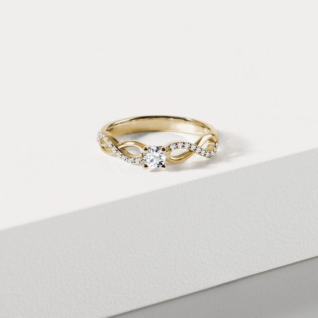 DIAMANTVERLOBUNGSRING IN GEBGOLD - VERLOBUNGSRINGE DIAMANTEN - 