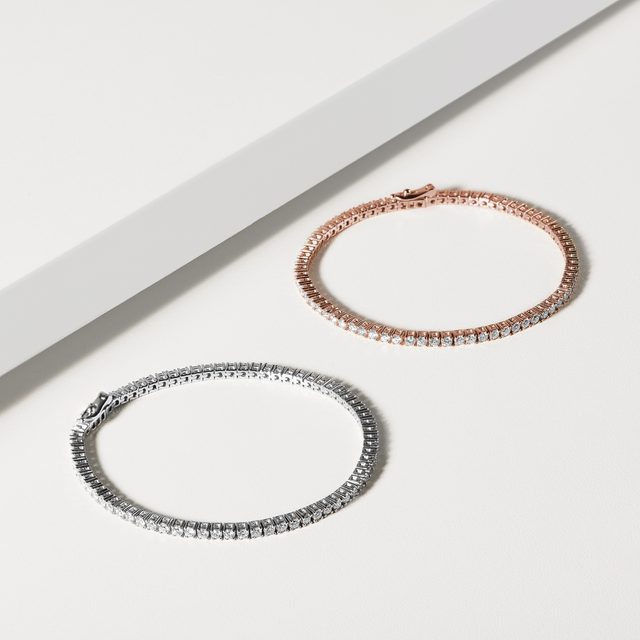 LUX 14K ROSE GOLD DIAMOND TENNIS BRACELET - TENNIS BRACELETS - 