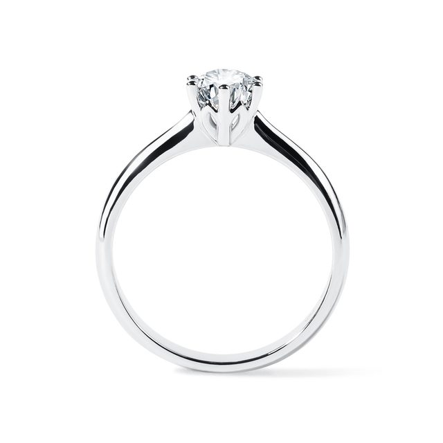 Bague de fiançailles en or blanc 14 carats avec diamant 0,5 ct KLENOTA