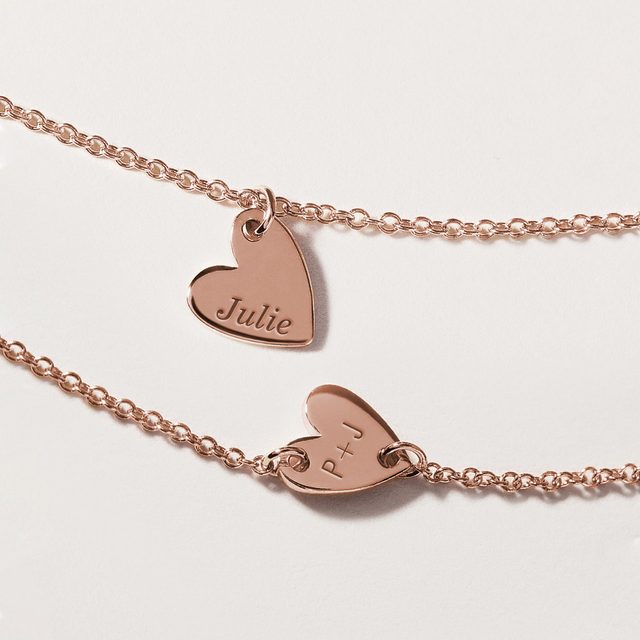 MINIMALIST HEART PENDANT IN ROSE GOLD - ROSE GOLD NECKLACES - 