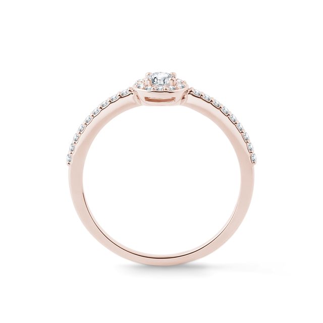 ELEGANTER VERLOBUNGSRING AUS ROSÉGOLD MIT DIAMANT - VERLOBUNGSRINGE DIAMANTEN - 