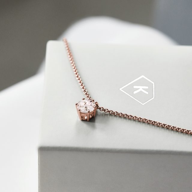 PRÍVESOK Z RUŽOVÉHO ZLATA S MORGANITOM - NÁHRDELNÍKY S MORGANITOM - 