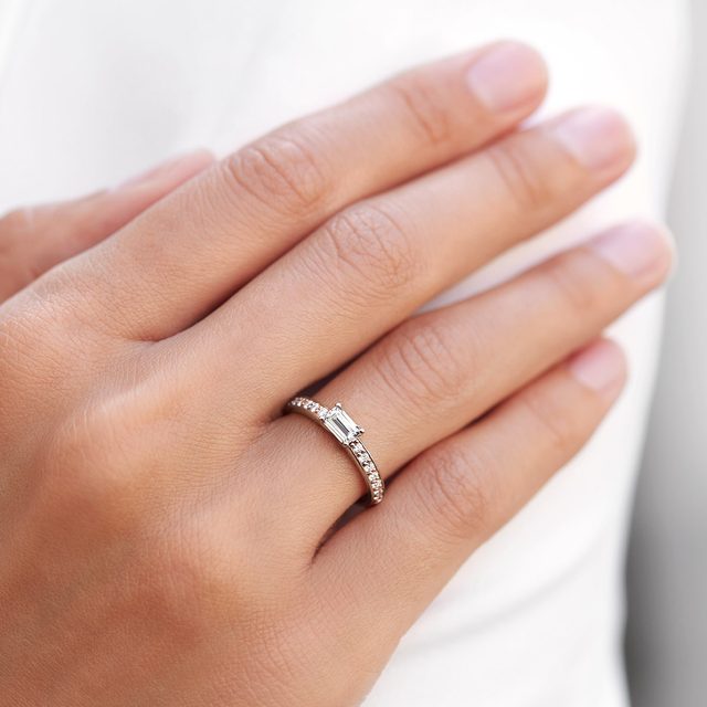 LUXE LAB GROWN DIAMOND RING IN ROSE GOLD - RINGS WITH LAB-GROWN DIAMONDS - 