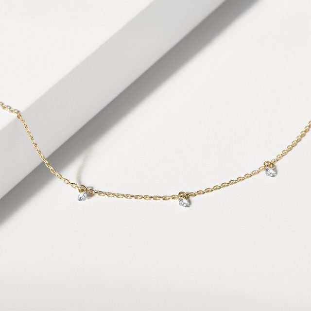 BRACELET EN OR JAUNE ET DIAMANTS DE SYNTHÈSE PERCÉS - BRACELETS AVEC DIAMANTS - 